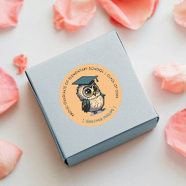 Niedliches Owl Kids Abschluss | Zurück zur Schule  Runder Aufkleber