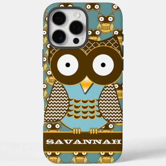 Niedliches Owl Maurische Zig Zag Muster Wählen Sie Case-Mate iPhone Hülle (Rückseite)