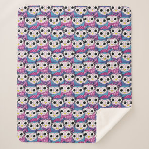 Niedliches Owl Muster Sherpa Blanket Sherpadecke