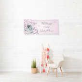 Niedliches Owl Pink Cherry Blossom Custom Baby Dus Banner (Insitu)