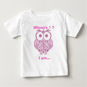 NIEDLICHES OWL PINK GIRLS Erstes GeburtstagsGESCHE Baby T-shirt