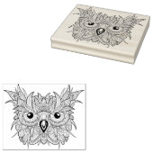Niedliches Owl Portrait Doodle Gummistempel (Stempel)