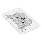 Niedliches Owl Portrait Doodle Magnet (Rechte Seite)