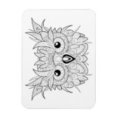 Niedliches Owl Portrait Doodle Magnet (Vertikal)