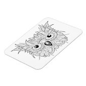 Niedliches Owl Portrait Doodle Magnet (Linke Seite)