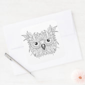 Niedliches Owl Portrait Doodle Quadratischer Aufkleber (Umschlag)