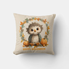 Niedliches Owl Pumpkin Happy Halloween Design Kissen