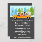 Niedliches Owl School Busfahrer-Party zur Rückgabe Einladung (Vorne/Hinten)
