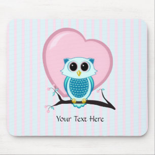 Niedliches Owl- und Heftvorlagenmousepad Mousepad