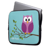 Niedliches Owl Zeichnend auf einer Baumzweigung Laptopschutzhülle (Vorderseite Links)