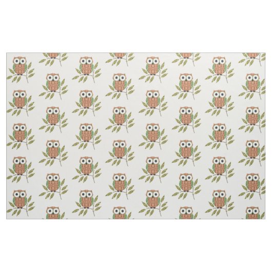 Niedliches Owls Muster Stoff (Fat Quarter (45,7 x 55,9 cm))