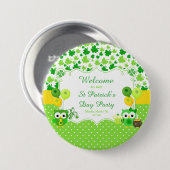 Niedliches Owls St Patrick's Day Party Button (Vorne & Hinten)