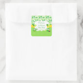 Niedliches Owls St Patrick's Day Party Quadratischer Aufkleber (Tasche)