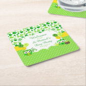Niedliches Owls St Patrick's Day Party Rechteckiger Pappuntersetzer (angewinkelt)