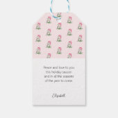 Niedliches Owls Wasserfarbmuster Mit Monogramm Geschenkanhänger (Rückseite)