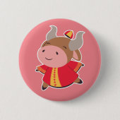 Niedliches OX-Neujahrsdesign 2021 Button (Vorderseite)