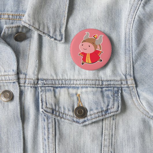 Niedliches OX-Neujahrsdesign 2021 Button (Beispiel)