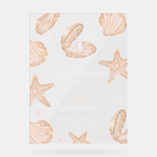 Niedliches Ozean kleines Perlenduschbad Acrylschild (Vorderseite)