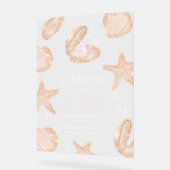 Niedliches Ozean kleines Perlenduschbad Acrylschild (Winkel)