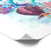 Niedliches Ozeanbaby Twin Octopus farbenfroh Willk Poster (Ecke)