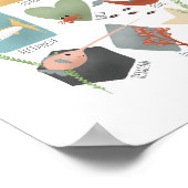 Niedliches Ozeanerziehung formt neutrales Kinderzi Poster (Ecke)