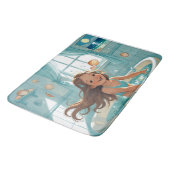 Niedliches Ozeangefühlsmädchen Badematte (Schrägansicht)