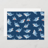 Niedliches Ozeanmuster Feiertagspostkarte (Vorne/Hinten)