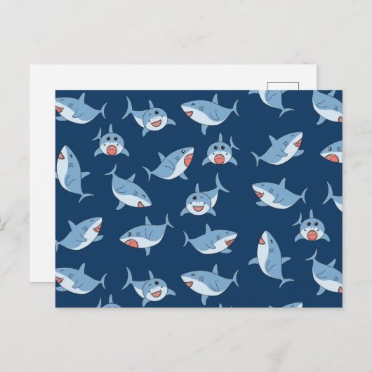 Niedliches Ozeanmuster Feiertagspostkarte (Vorne/Hinten)