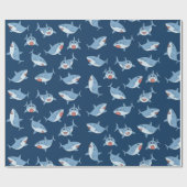 Niedliches Ozeanmuster Geschenkpapier (Flach)