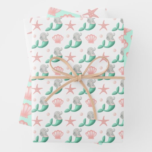 Niedliches Ozeanmuster Geschenkpapier Set (Beispiel)