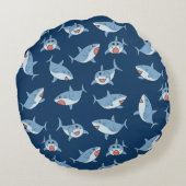 Niedliches Ozeanmuster Rundes Kissen (Rückseite)