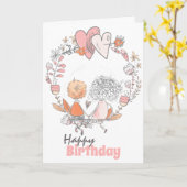 Niedliches Paar blumenreicher Geburtstag Karte (Gelbe Blume)