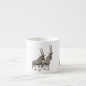 Niedliches Paar Cartoon Oryxes Espressotasse (Vorderseite)
