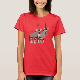Niedliches Paar Cartoon Oryxes Frauen T - Shirt