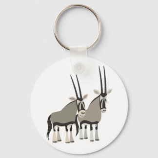 Niedliches Paar Cartoon Oryxes Schlüsselanhänger