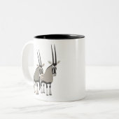 Niedliches Paar Cartoon Oryxes Tasse (Vorderseite Links)