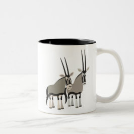 Niedliches Paar Cartoon Oryxes Tasse