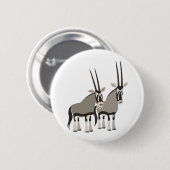 Niedliches Paar des Cartoon Oryxes Button-Abzeiche Button (Vorne & Hinten)