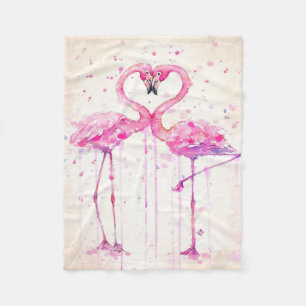 Niedliches Paar Flamingo Liebe Printing Art Fleecedecke