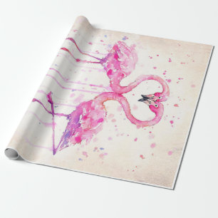 Niedliches Paar Flamingo Liebe Printing Art Geschenkpapier