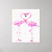 Niedliches Paar Flamingo Liebe Printing Art Leinwanddruck (Vorderseite)