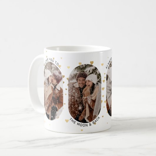 Niedliches Paar 'I Liebe You' 4 FotoCollage Kaffeetasse (Vorderseite Links)