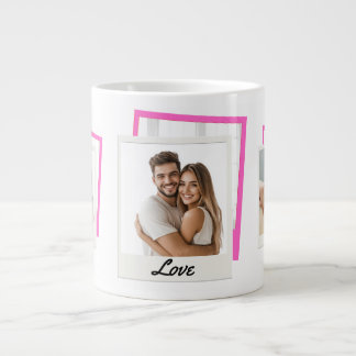 Niedliches Paar "Liebe" 3 Foto Collage Jumbo-Tasse