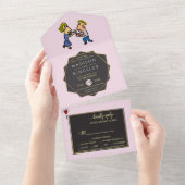 Niedliches Paar Original Funny Cartoon All In One Einladung (Abreißen)