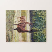 Niedliches Paar Pair Llama Naturel Puzzle (Horizontal)