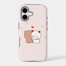 Niedliches Paar Panda Bären Liebe, rosa