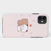 Niedliches Paar Panda Bären Liebe, rosa Case-Mate iPhone Hülle (Rückseite (Horizontal))