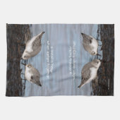 Niedliches Paar Sanderlings Sandpipers Shares a Me Küchentuch (Horizontal)