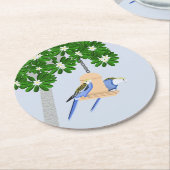 Niedliches Paar spielerische Parrots Rosellas Runder Pappuntersetzer (Angewinkelt)