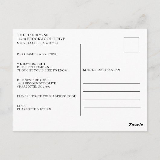 Niedliches Paar - unsere erste Ankündigung zum Zuh Postkarte (Rückseite)